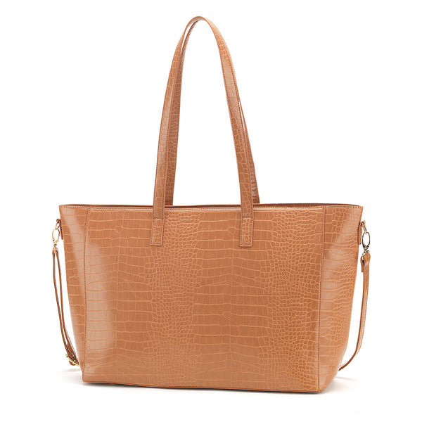 Croc Leather Tote Bag