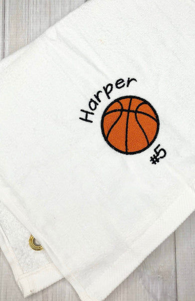 Personalized Basketball Towel, Personalized embroidered Sports Towel, Basketball Gifts