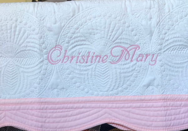 Personalized Baby Quilt Blanket, Monogrammed Baby Quilt Blanket, Personalized Baby Shower Gift, Baby Crib Blanket