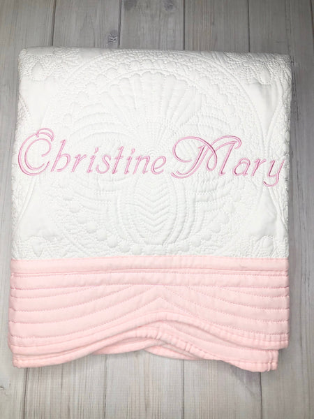 Personalized Baby Quilt Blanket, Monogrammed Baby Quilt Blanket, Personalized Baby Shower Gift, Baby Crib Blanket