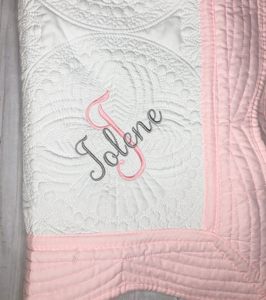 Personalized Baby Quilt Blanket, Monogrammed Baby Quilt Blanket, Personalized Baby Shower Gift, Baby Crib Blanket