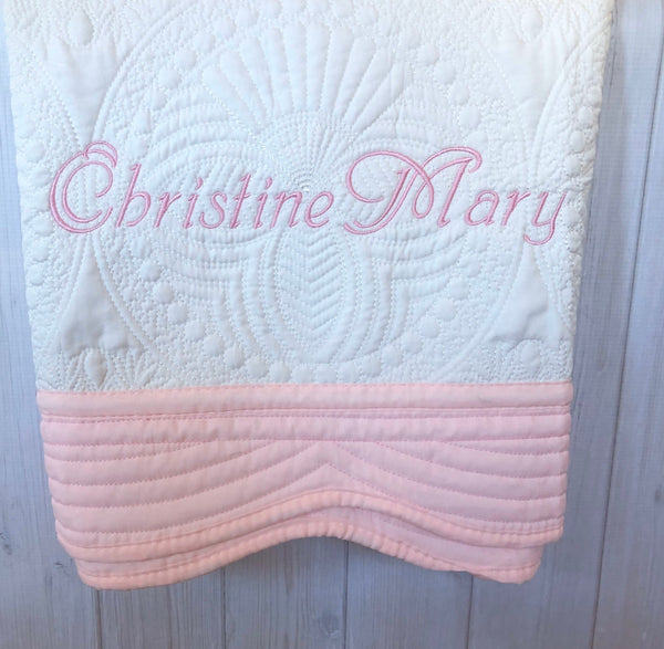 Personalized Baby Quilt Blanket, Monogrammed Baby Quilt Blanket, Personalized Baby Shower Gift, Baby Crib Blanket