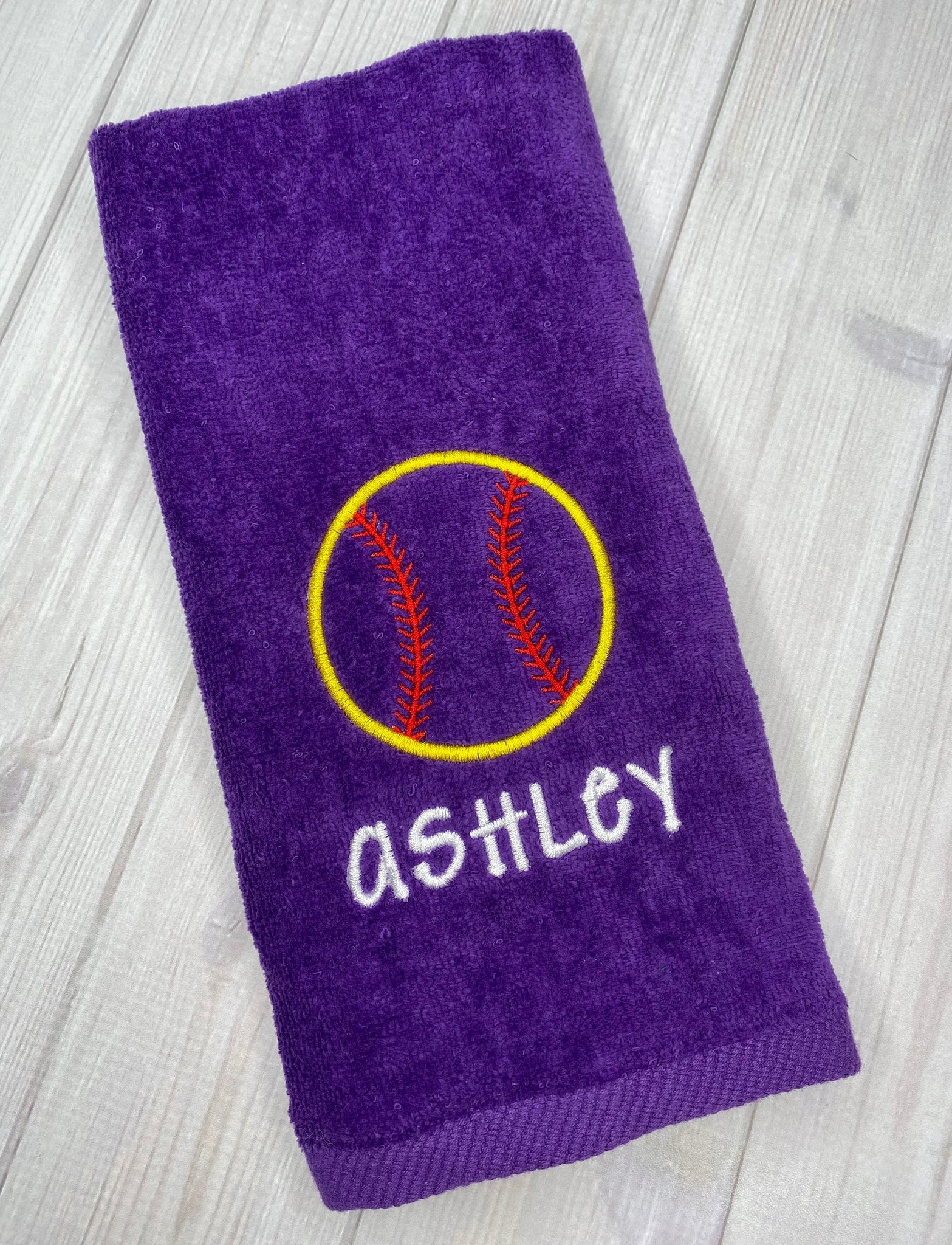 Personalized Softball Towel, Personalized embroidered Sports Towel, Softball Gifts