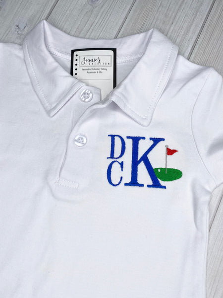 Monogrammed Boys Golf Shirt, Personalized Golf Polo Shirt, Boys Golf Outfit