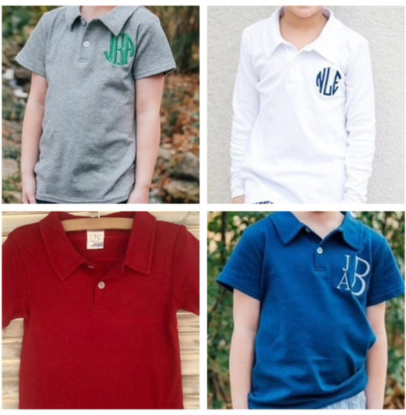 Monogrammed Boys Polo Shirt, Personalized Kids Polo Shirt, Boys Polo Outfit