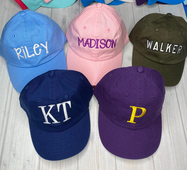 Monogrammed Kids Baseball Hat, Personalized Youth Baseball Hat, Baby Baseball Cap, Toddler Hats