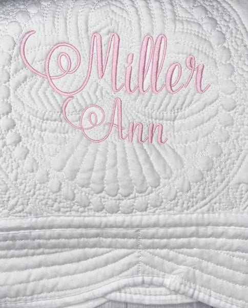 Personalized Baby Quilt Blanket, Personalized Baby Shower Gift, Baby Crib Blanket, Monogrammed Baby Quilt Blanket