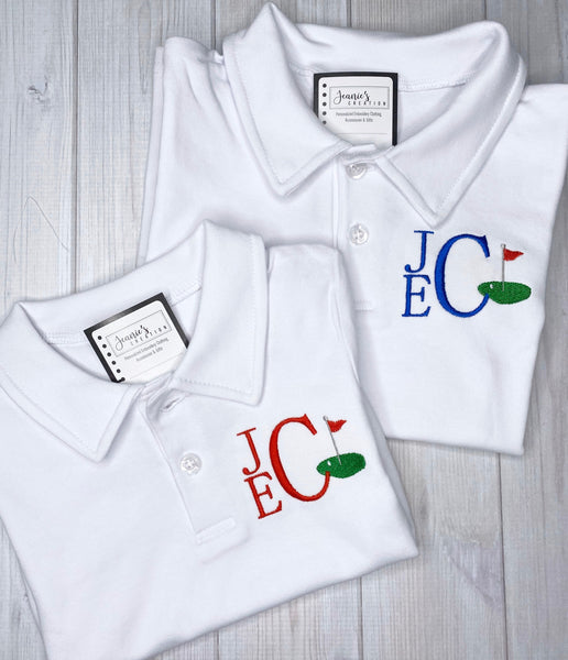 Monogrammed Boys Golf Shirt, Personalized Golf Polo Shirt, Boys Golf Outfit