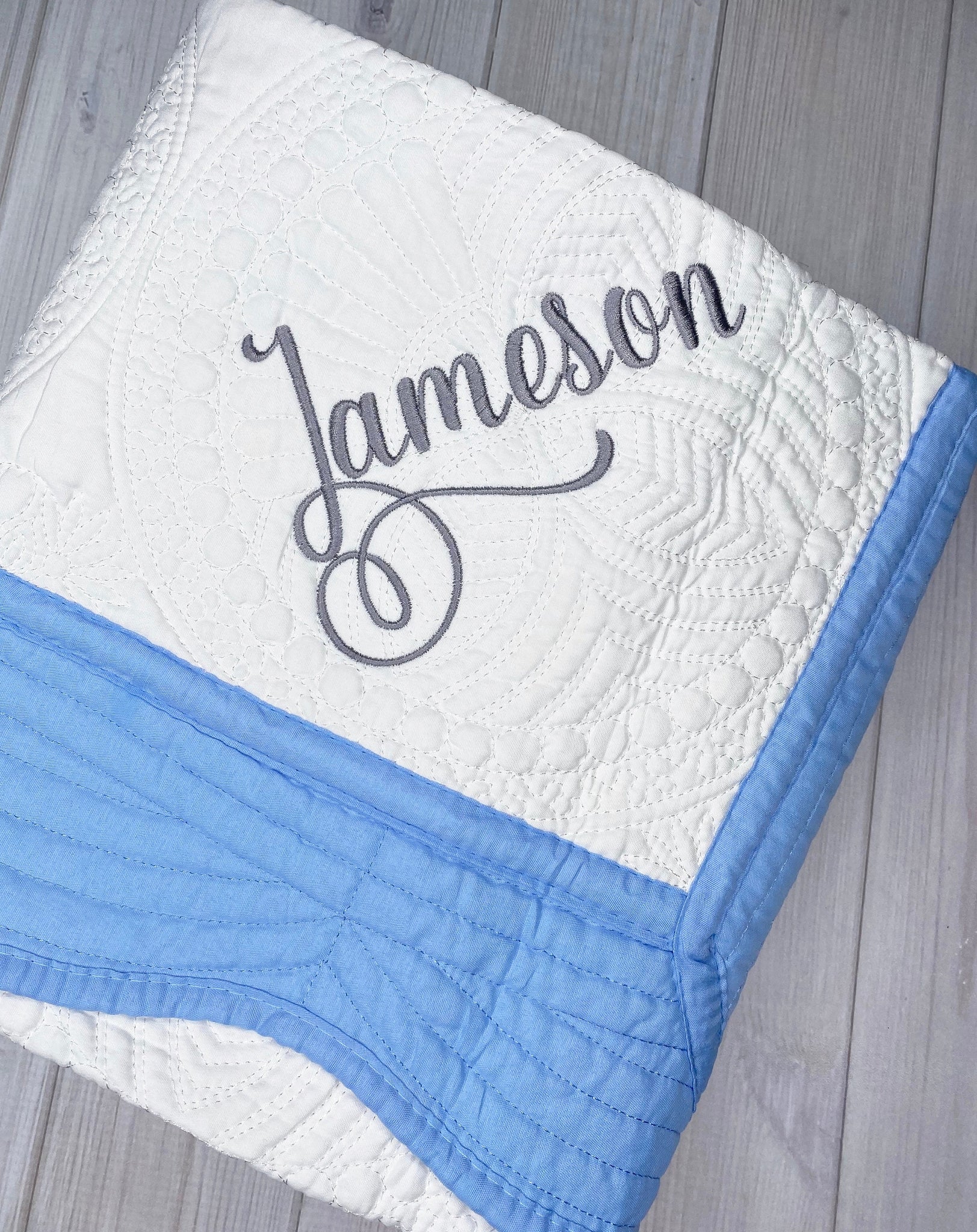 Monogrammed Baby Quilt Blanket, Personalized Baby Quilt Blanket, Personalized Baby Shower Gift, Baby Crib Blanket