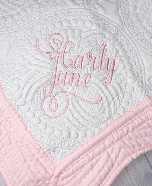 Personalized Baby Quilt Blanket, Personalized Baby Shower Gift, Baby Crib Blanket, Monogrammed Baby Quilt Blanket