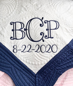 Personalized Baby Quilt Blanket, Monogrammed Baby Quilt Blanket, Personalized Baby Shower Gift, Baby Crib Blanket