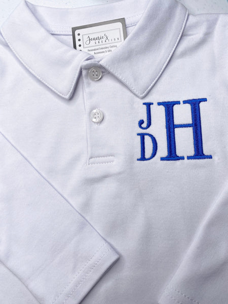 Monogrammed Boys Polo Shirt, Personalized Kids Polo Shirt, Boys Polo Outfit