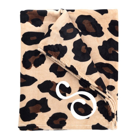 Personalized Leopard Blanket, Monogrammed Cozy Plush Leopard Throw Blanket, Christmas Gift Blanket, Monogrammed Leopard Fleece Blanket