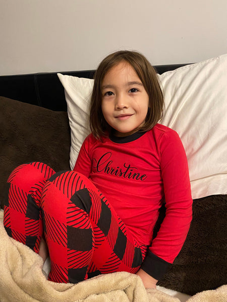 Personalized Christmas Pajamas, Personalized Buffalo Plaid Pajamas, Personalized Family Pajamas, Kids Buffalo Plaid Pajamas