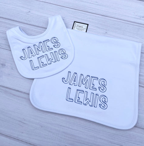 Monogrammed Baby Bib, Personalized Baby Bib, Baby Shower Gift, Personalized Baby Boy Bib, Personalized burp cloth, custom baby gift