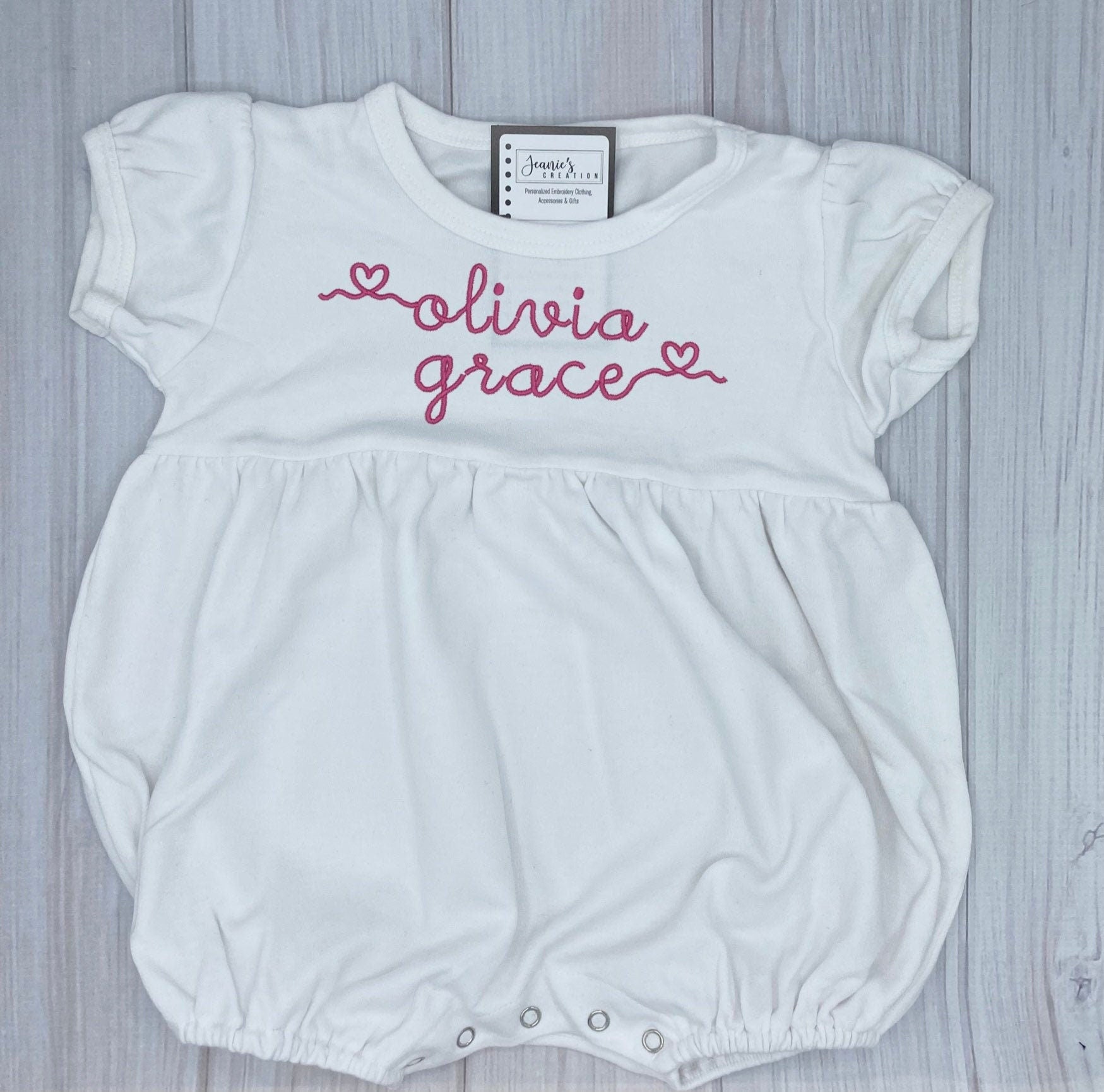 Personalized Baby Girl Romper, Personalized Name Romper, Custom Toddler Sunsuit, Personalized Baby Girl Bubble RomperBaby Shower Gift