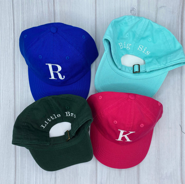 Monogrammed Kids Baseball Hat, Personalized Youth Baseball Hat, Baby Baseball Cap, Toddler Hats, Personalized Back Arch Baseball hat