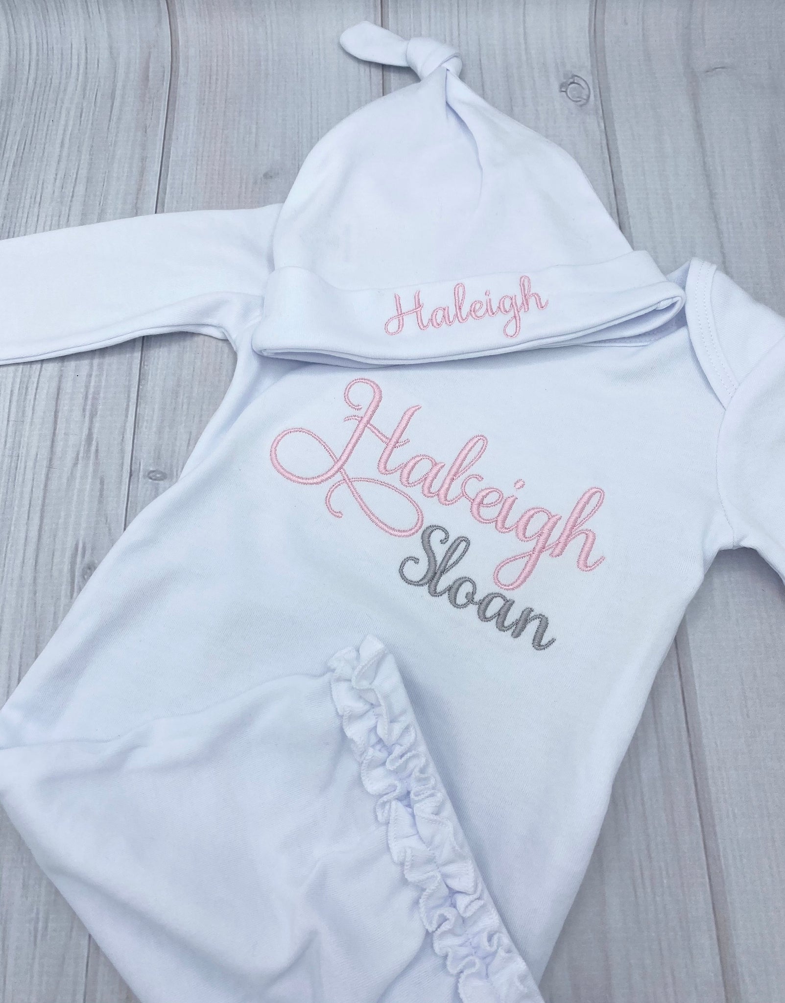 Personalized Newborn Coming Home Outfit, Custom Newborn Gown, Personalized Baby Girl Gown, Take Home Outfit, Baby Gifts, Infant Gown