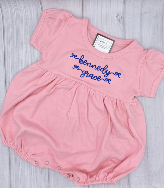 Personalized Baby Girl Romper, Personalized Name Romper, Custom Toddler Sunsuit, Personalized Baby Girl Bubble RomperBaby Shower Gift