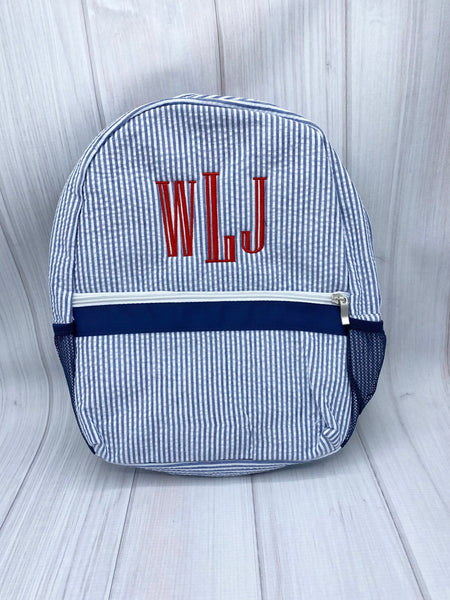 Personalized Baby Backpacks, Monogrammed Toddler Backpacks, Preschool Book Bag, Seersucker Backpack, Personalized Baby Gift