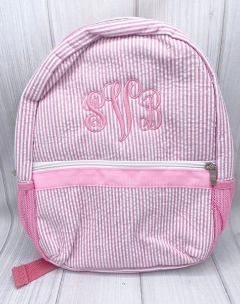 Personalized Seersucker Backpacks, Personalized Toddler Backpacks, Kids Seersucker Backpack, Preschool Book Bag, Personalized School Bag