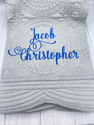 Personalized Baby Quilt Blanket, Monogrammed Baby Quilt Blanket, Custom Baby Crib Blanket, Personalized Baby Shower Gift