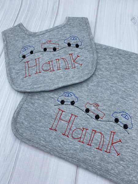 Monogrammed Baby Bib, Personalized Baby Bib, Baby Shower Gift, Personalized Baby Boy Bib, Personalized burp cloth, custom baby gift