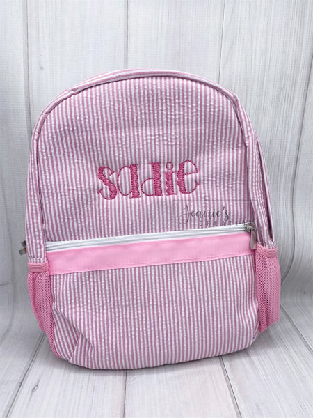 Personalization Seersucker Backpacks, Personalized Toddler Backpacks, Seersucker Backpack, Preschool Book Bag, Personalized School Bag