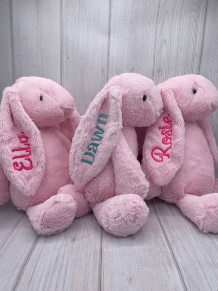 Personalized Bunny, Custom Stuffed Bunny, Plush Bunny, Embroidered Bunny, Easter Basket Gift, Monogrammed Bunny