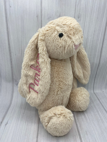 Personalized Bunny, Custom Stuffed Bunny, Plush Bunny, Embroidered Bunny, Easter Basket Gift, Monogrammed Bunny