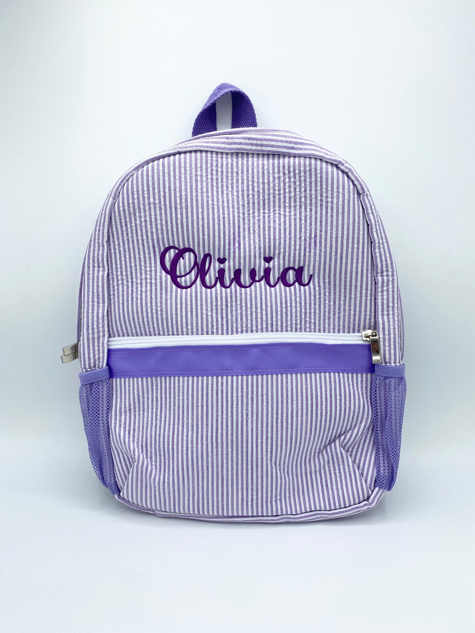 Personalized Seersucker Backpacks, Personalized Toddler Backpacks, Kids Seersucker Backpack, Preschool Book Bag, Personalized School Bag