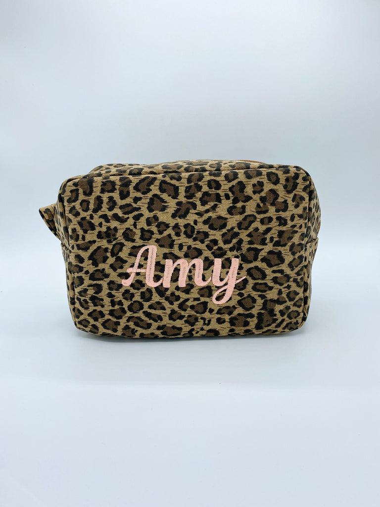 animal print toiletrie travel bags Leopard Cosmetic Bag – Stitched Studios