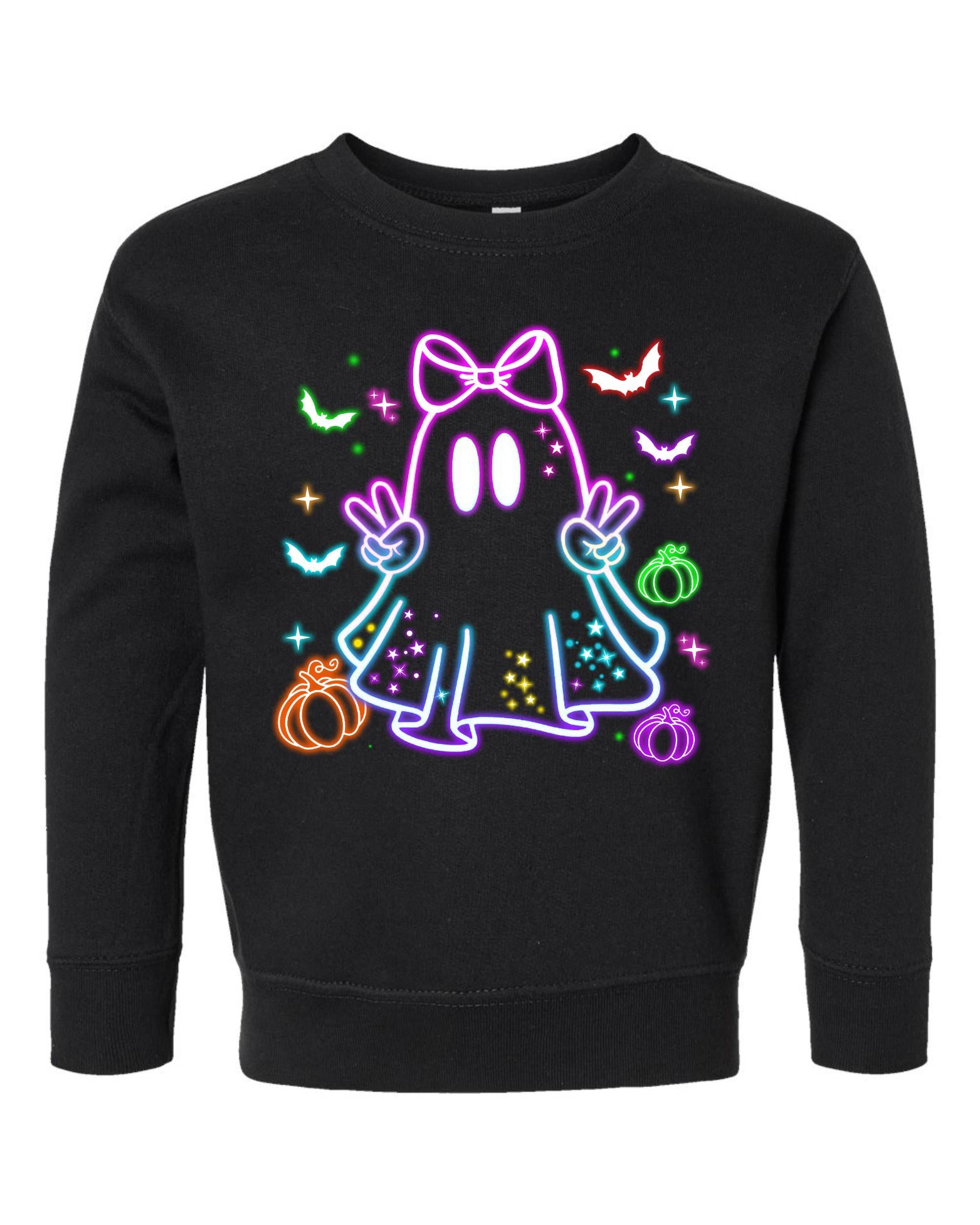 Kids Neon Ghost Halloween Sweatshirt, Toddler Halloween Sweatshirt, Youth Halloween Sweatshirt, Toddler Halloween Shirt