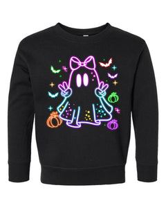 Kids Neon Ghost Halloween Sweatshirt, Toddler Halloween Sweatshirt, Youth Halloween Sweatshirt, Toddler Halloween Shirt