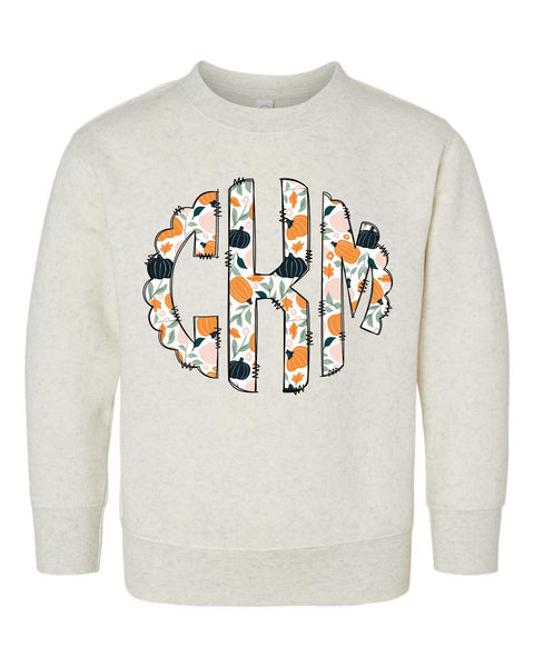 Kids Monogram Halloween Sweatshirt, Toddler Halloween Sweatshirt, Youth Halloween Sweatshirt, Toddler Halloween Shirt