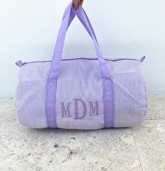 Personalized Seersucker Duffel Bag