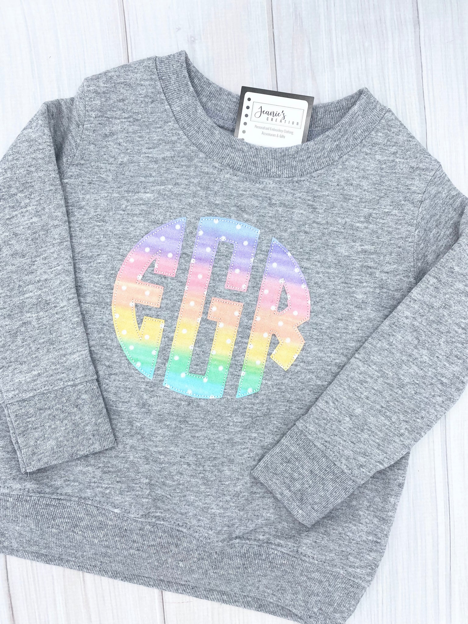 Monogrammed Appliqué Kids Sweatshirt