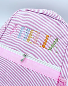 Personalized Scalloped Font Baby Backpacks