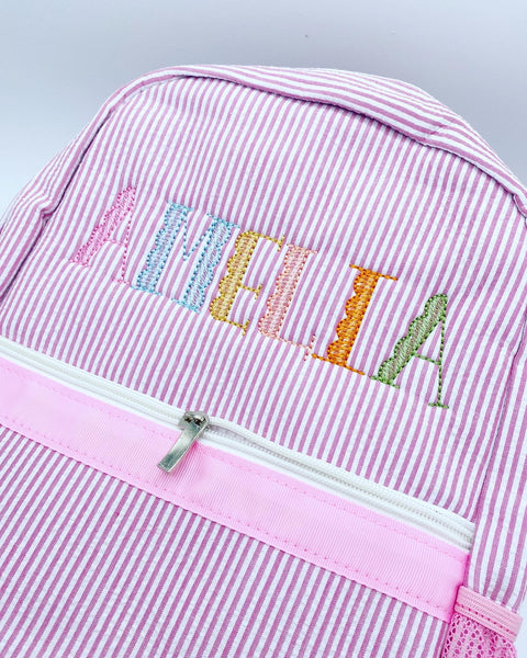 Personalized Scalloped Font Baby Backpacks