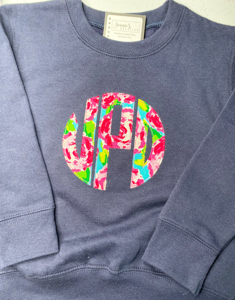 Monogrammed Appliqué Kids Sweatshirt