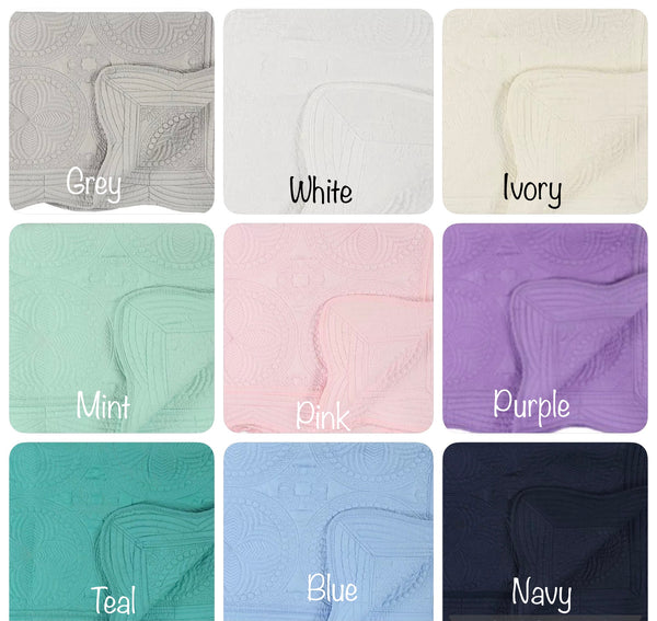 Monogrammed Birth Stat Baby Blanket