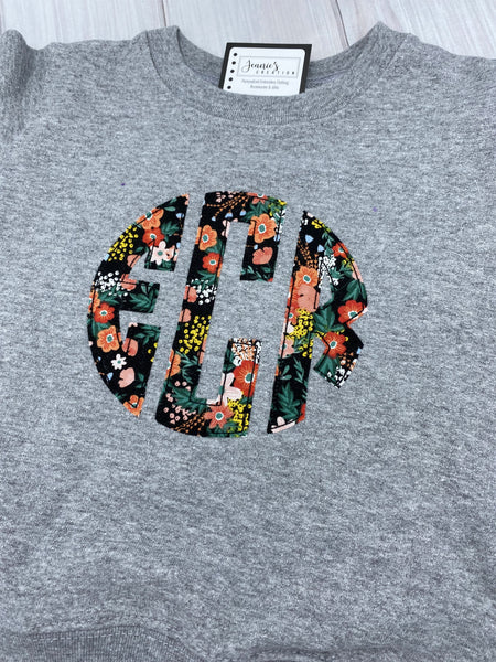 Monogrammed Appliqué Kids Sweatshirt