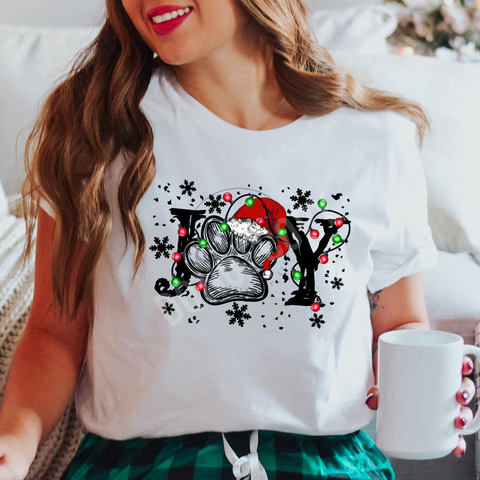 Joy Dog Paw Christmas Shirt