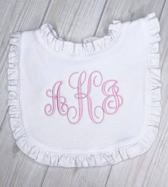 Monogrammed Baby Ruffles Bib