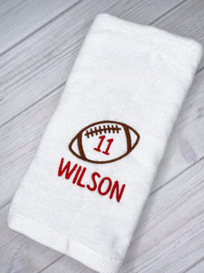 Personalized Football Towel, Personalized embroidered Sports Towel, Football Gifts