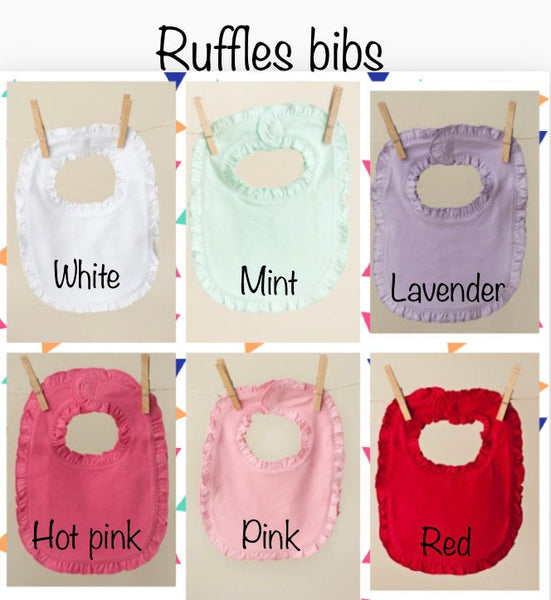 Monogrammed Baby Ruffles Bib