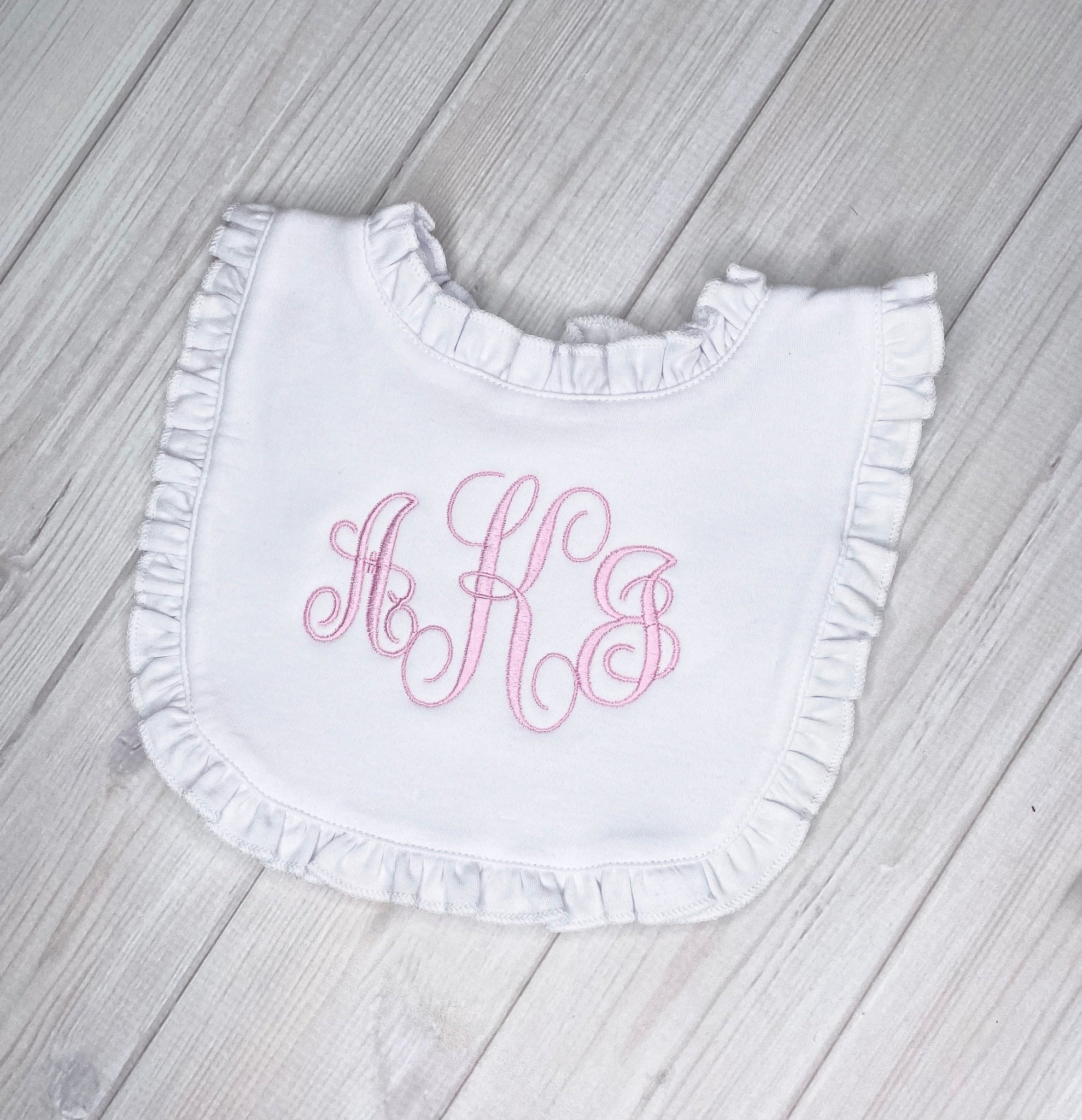 Monogrammed Baby Ruffles Bib