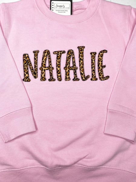 Personalized Appliqué Name Kids Sweatshirt