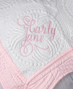 Personalized Baby Quilt Blanket, Monogrammed Baby Quilt Blanket, Personalized Baby Shower Gift, Baby Crib Blanket