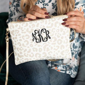 Personalized Natural Leopard Purse